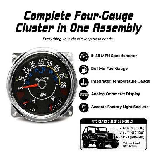 Jeep CJ 17206.05 Speedometer 1980-86 Jeep CJ-5, CJ-7 & CJ-8 Scrambler