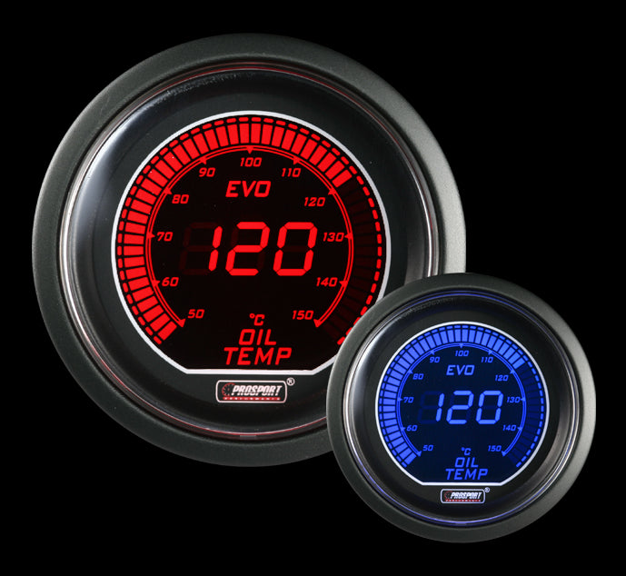 Prosport Digital Red and Blue EVO series electrical Oil Tempature gauge  Celcius-Metric – Prosport Gauges