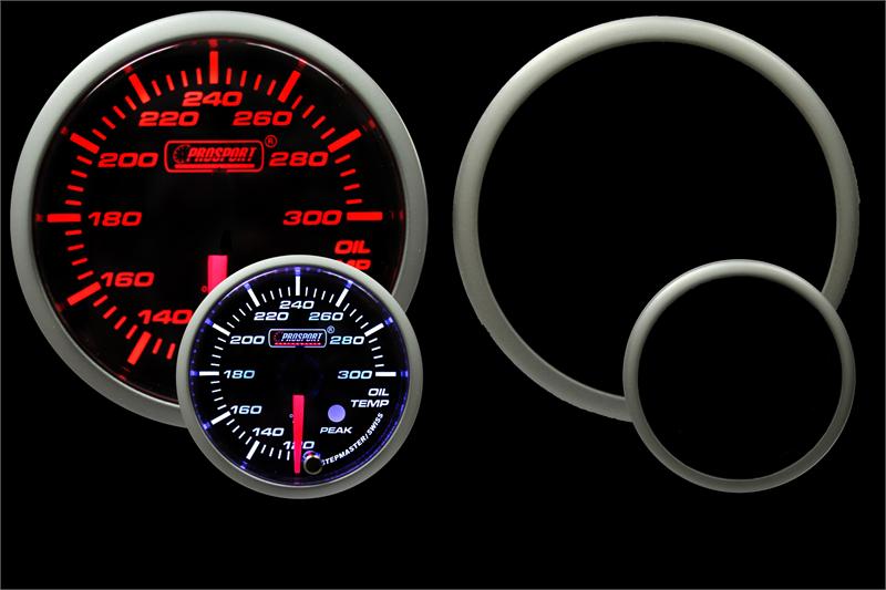 2-1/16" Premium Amber / White Oil Temperature Gauge