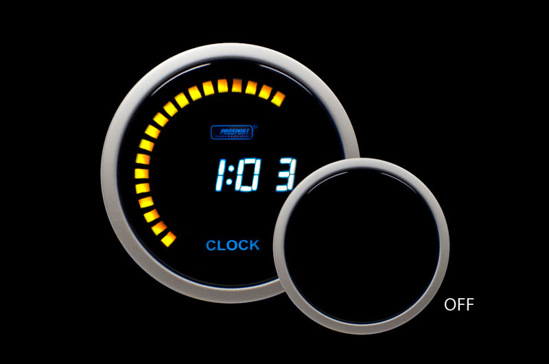 Digital clock- Prosport 12 volt Blue LCD Digital clock-Prosport Gauges