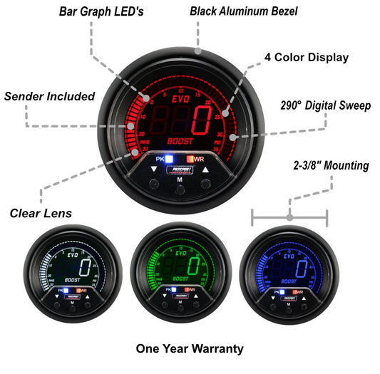 2-3/8" Premium Evo Electrical Boost Gauge