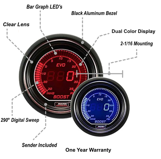 2-1/16" Evo Electrical Boost Gauge