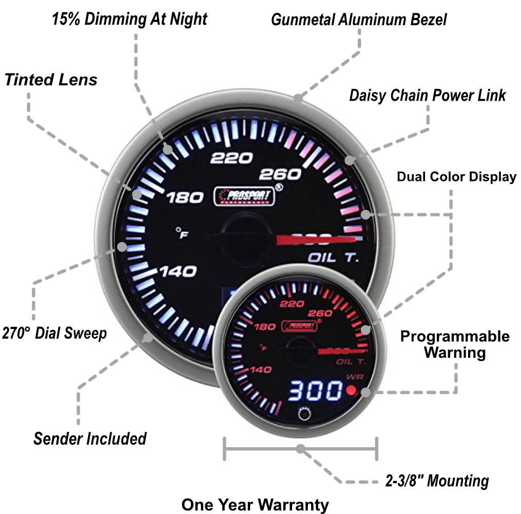 Digital Oil Temperature Gauge – Prosport Gauges