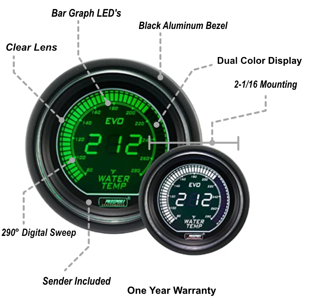 Prosport Evo Water Temperature Gauge