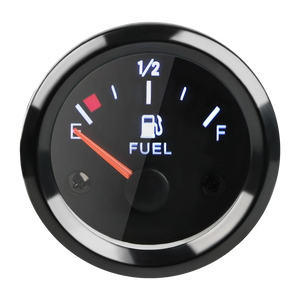 2-1/16" Electrical Fuel level Gauge Clear Lens White LED