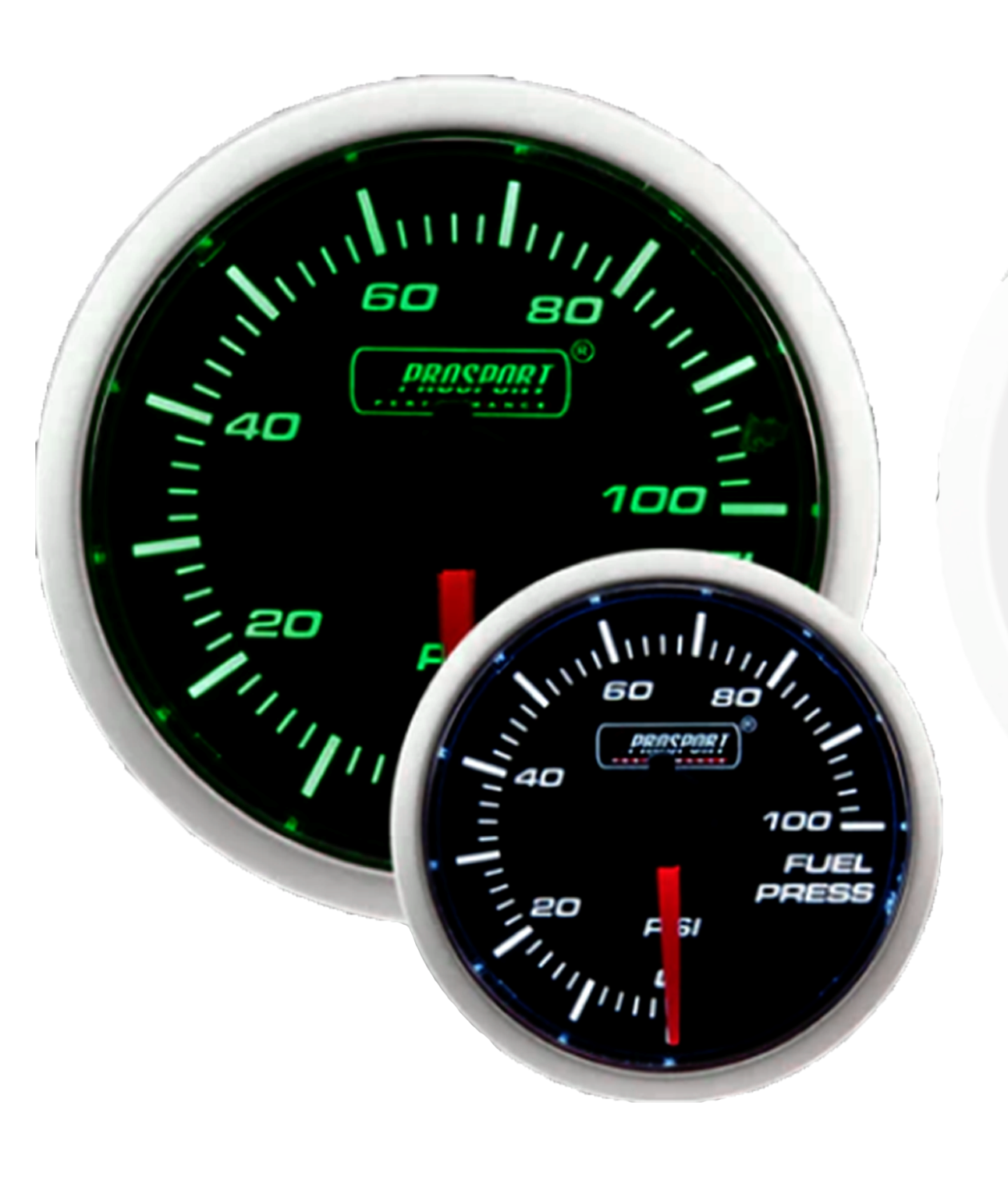 2-1/16" Green/White Fuel Pressure Gauge