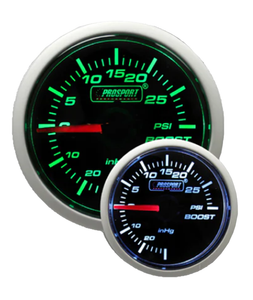 2-1/16" Green/White Electrical Boost Gauge