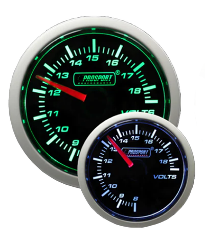 2-1/16" Green/White Volt Gauge