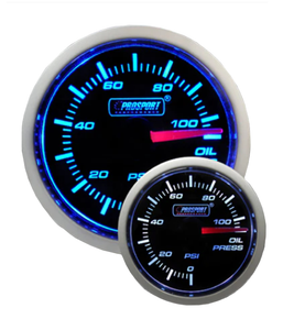 2-1/16" Blue/White Oil Pressure Gauge-2-1/16"