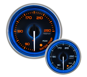 2-1/16" Crystal Blue/White Water Temperature Gauge