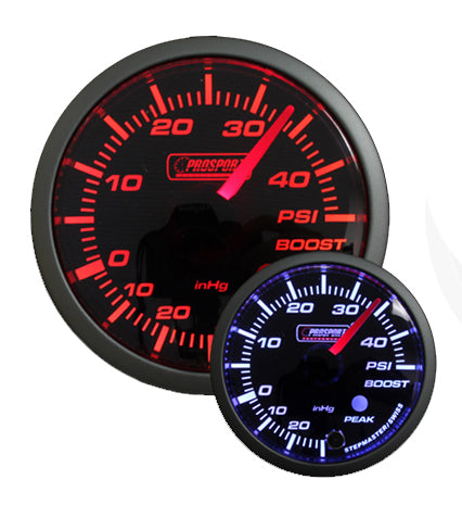 2-1/16" Premium Amber / White Electric Boost gauge 45 PSI