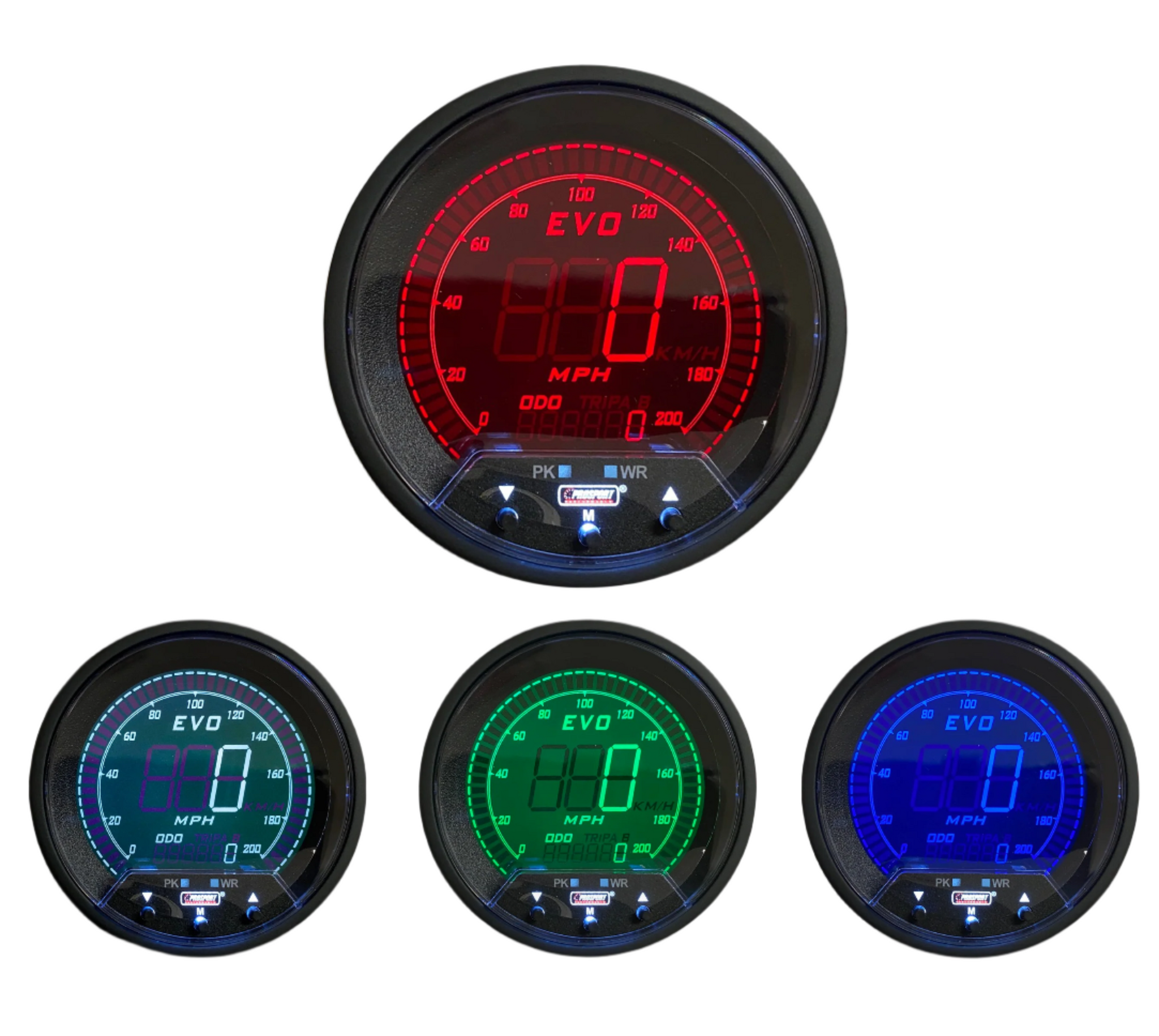 3-3/8" Premium EVO Series Speedometer With Peak/Warning