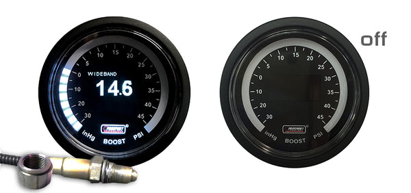 2-1/16" Wideband Digital Air Fuel Ratio + BOOST White OLED Display