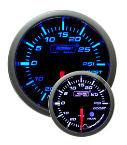 2-1/16" Premium Electric Boost gauge Blue/White