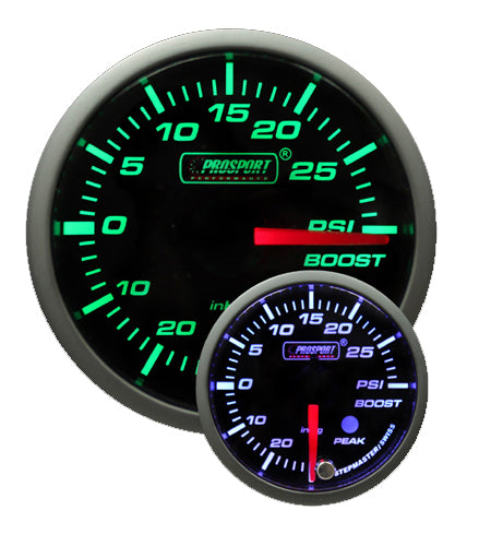 2-1/16" Green/White Premium Electric Boost gauge