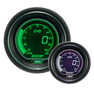 2-1/16" Evo Electrical Boost Gauge-Green and White