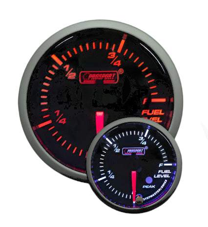 2-1/16" Premium Amber / White Fuel Level Gauge