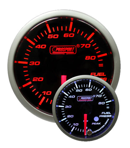 2-1/16" Premium Amber/White Fuel Pressure Gauge