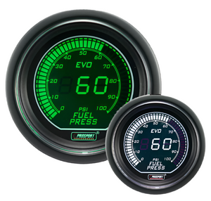 2-1/16" Evo Electrical White and Green Fuel Pressure Gauge