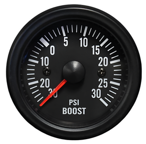 2-1/16" Electrical Boost Gauge Clear Lens White LED