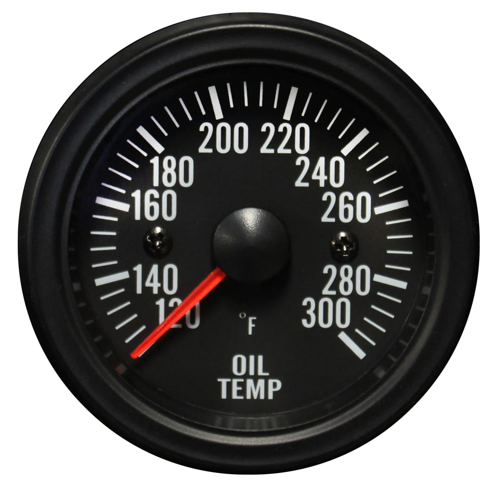 2-1/16" Electrical Oil Temperature Gauge Clear Lens White LED