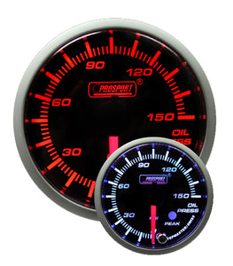 2-1/16" Premium Amber / White Oil Pressure Gauge