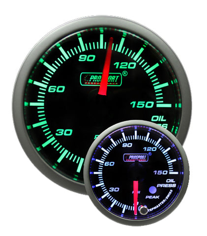 2-1/16" Green/White Premium Oil Pressure gauge