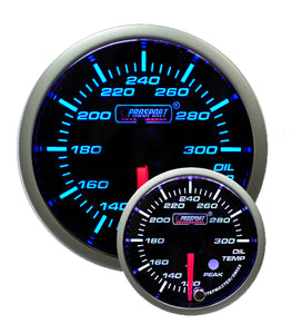 2-1/16" Premium Blue/White Oil Temperature Gauge