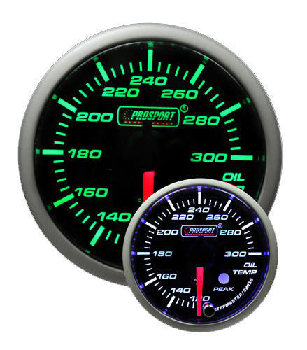 2-1/16" Green/White Premium Oil Temperature Gauge