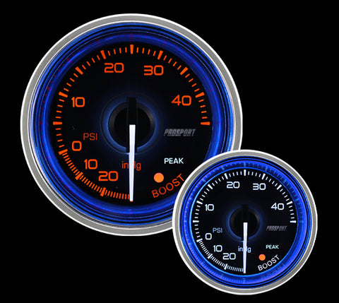2-1/16" Crystal Series Blue/White Electric Boost gauge