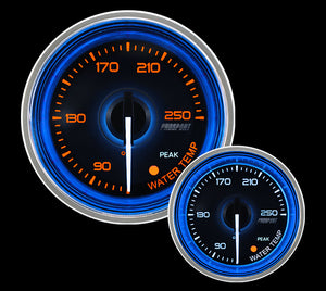 2-1/16" Crystal Blue/White Water Temperature Gauge