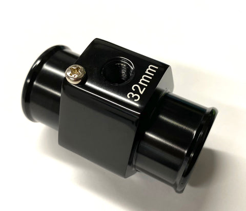 SAAS SWTA34B 34mm Water Temperature Gauge Sender Adapter - Black Aluminium 1/8" NPT
