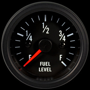 2-1/16" Electrical Fuel level Gauge Clear Lens White LED