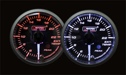 2-1/16" Premium White Pointer Clear Lens Amber/White EGT Gauge