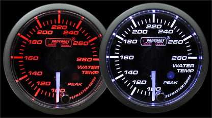 2-1/16" Premium White Pointer Clear Lens Amber/White Water Temperature