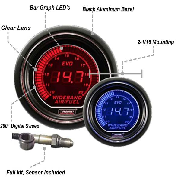 2-1/16" EVO Wideband Digital Air Fuel Ratio kit