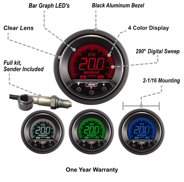 2-1/16" Premium EVO Wideband Digital Air Fuel Ratio kit