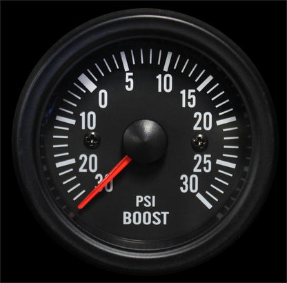 2-1/16" Electrical Boost Gauge Clear Lens White LED