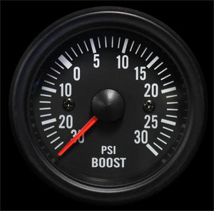 2-1/16" Electrical Boost Gauge Clear Lens White LED