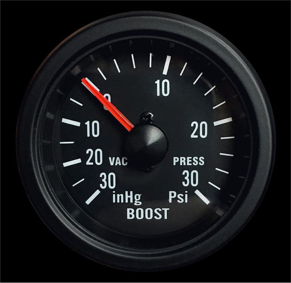 2-1/16" Mechanical Boost Gauge Clear Lens White LED