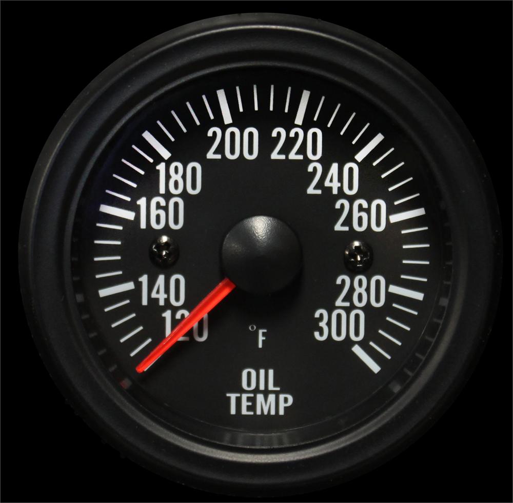 2-1/16" Electrical Oil Temperature Gauge Clear Lens White LED