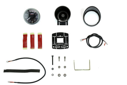 2-1/16" White Pointer Amber/White Clear Lens Premium Volt Gauge