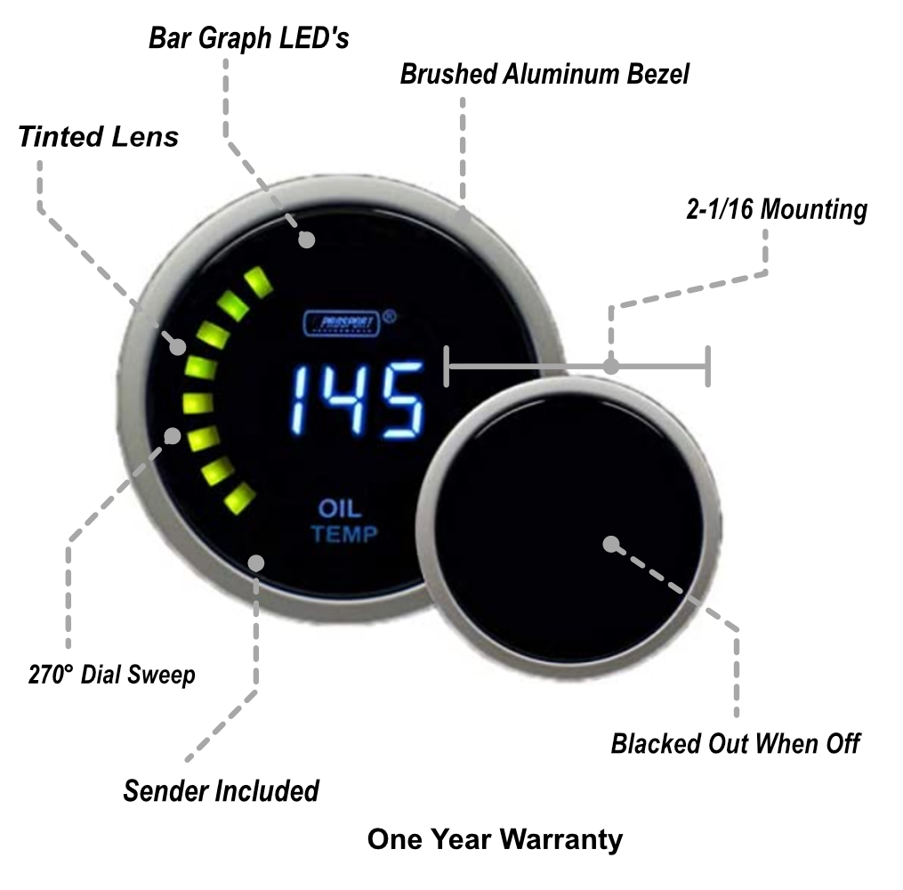 2-1/16" Digital Oil Temperature Gauge