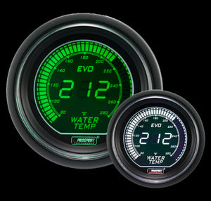 2-1/16" Evo Electrical Green and White Water Temperature Gauge-